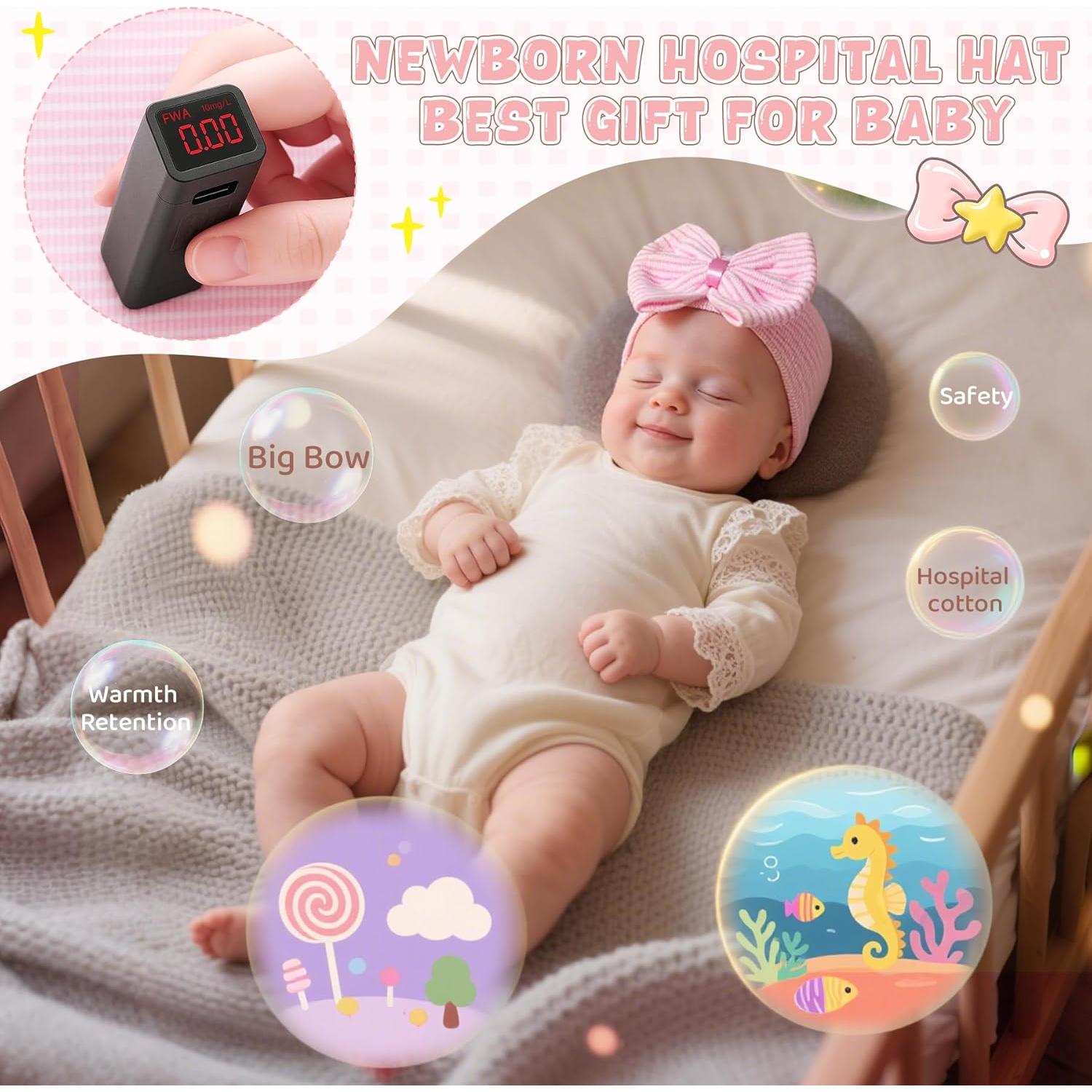 Sombrero de Lazo para Bebés Zando Algodón Suave 0-3 Meses