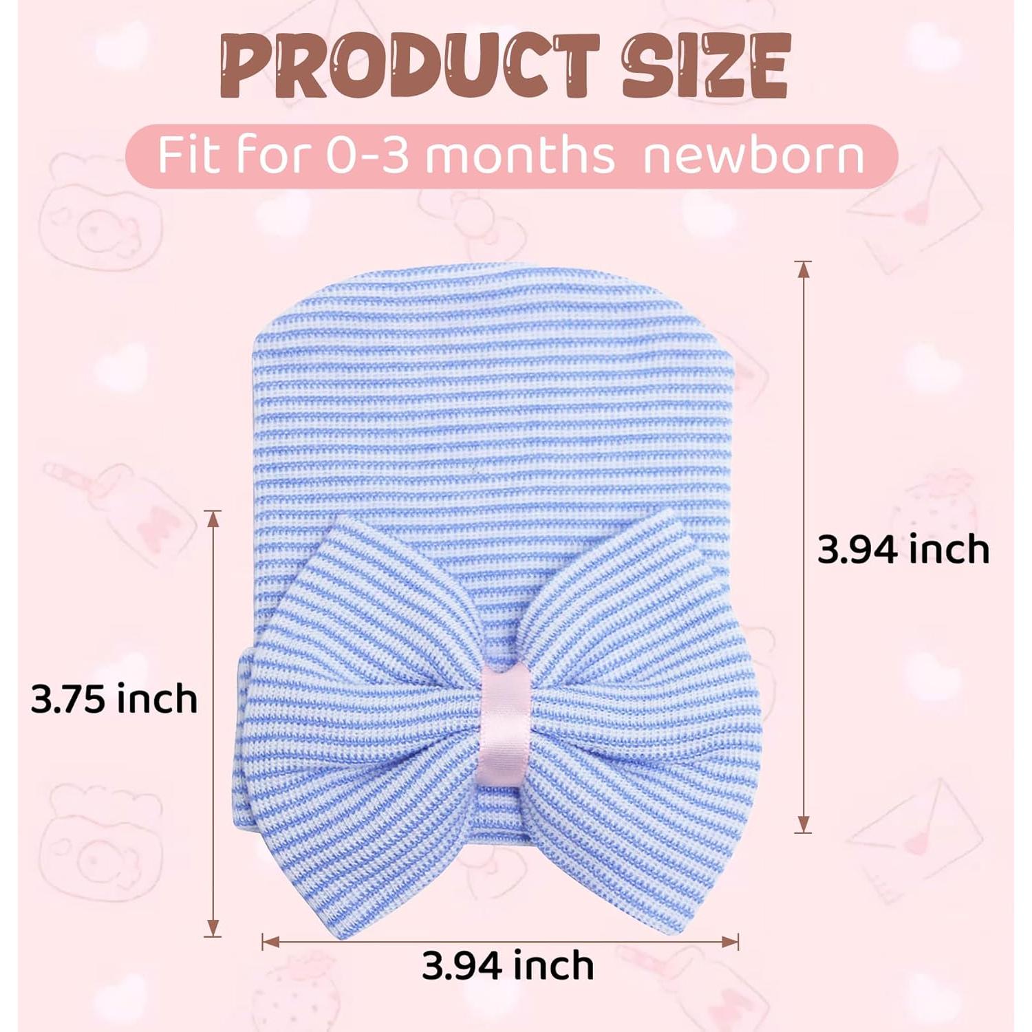 Sombrero de Lazo para Bebés Zando Algodón Suave 0-3 Meses