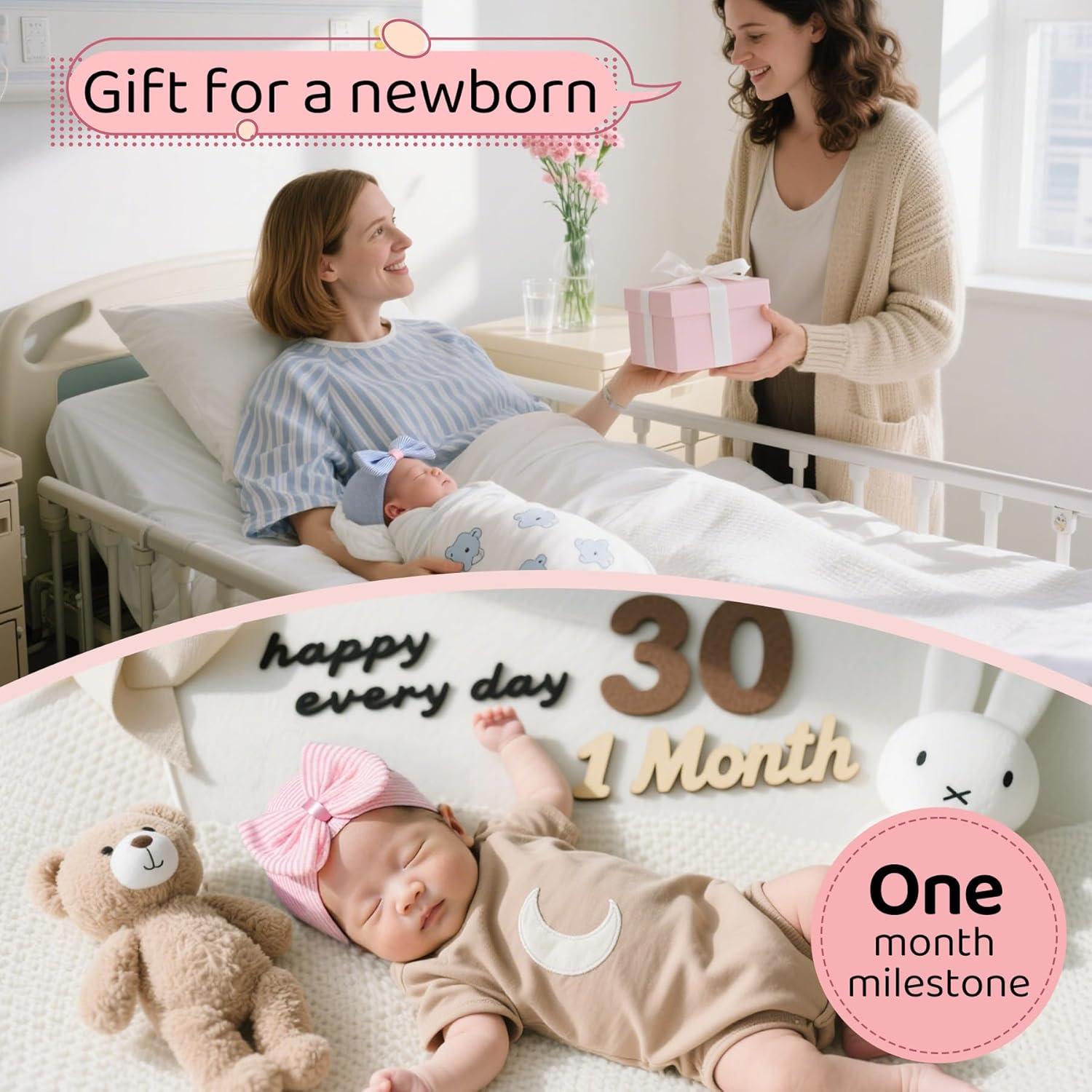 Sombrero de Lazo para Bebés Zando Algodón Suave 0-3 Meses