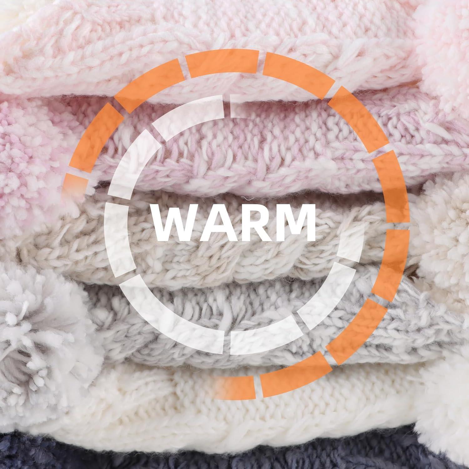 Gorro de invierno ZSEDRUT para bebé con forro polar y pompón