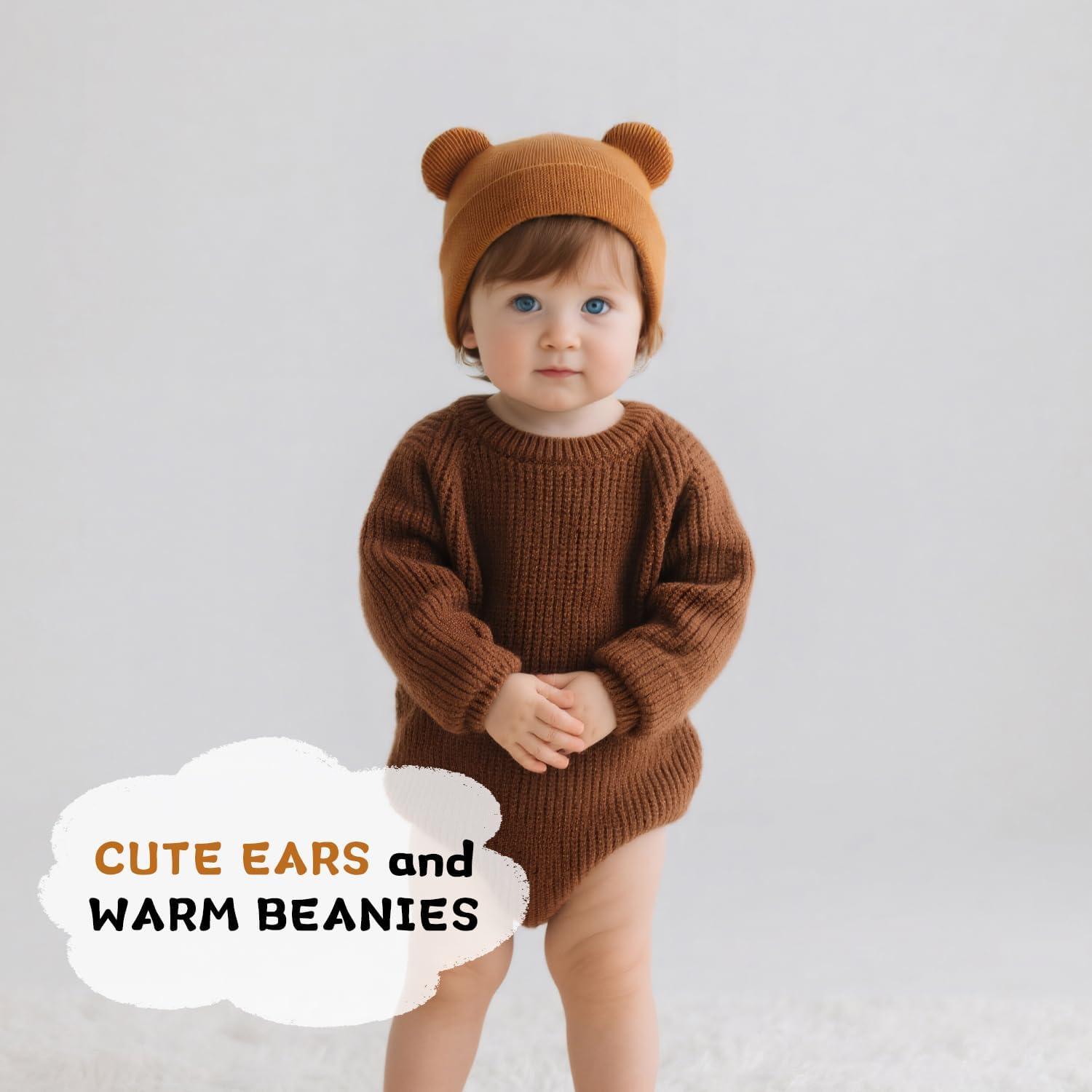 Gorro de Invierno para Bebé Unisex - Suave con Orejas de Oso