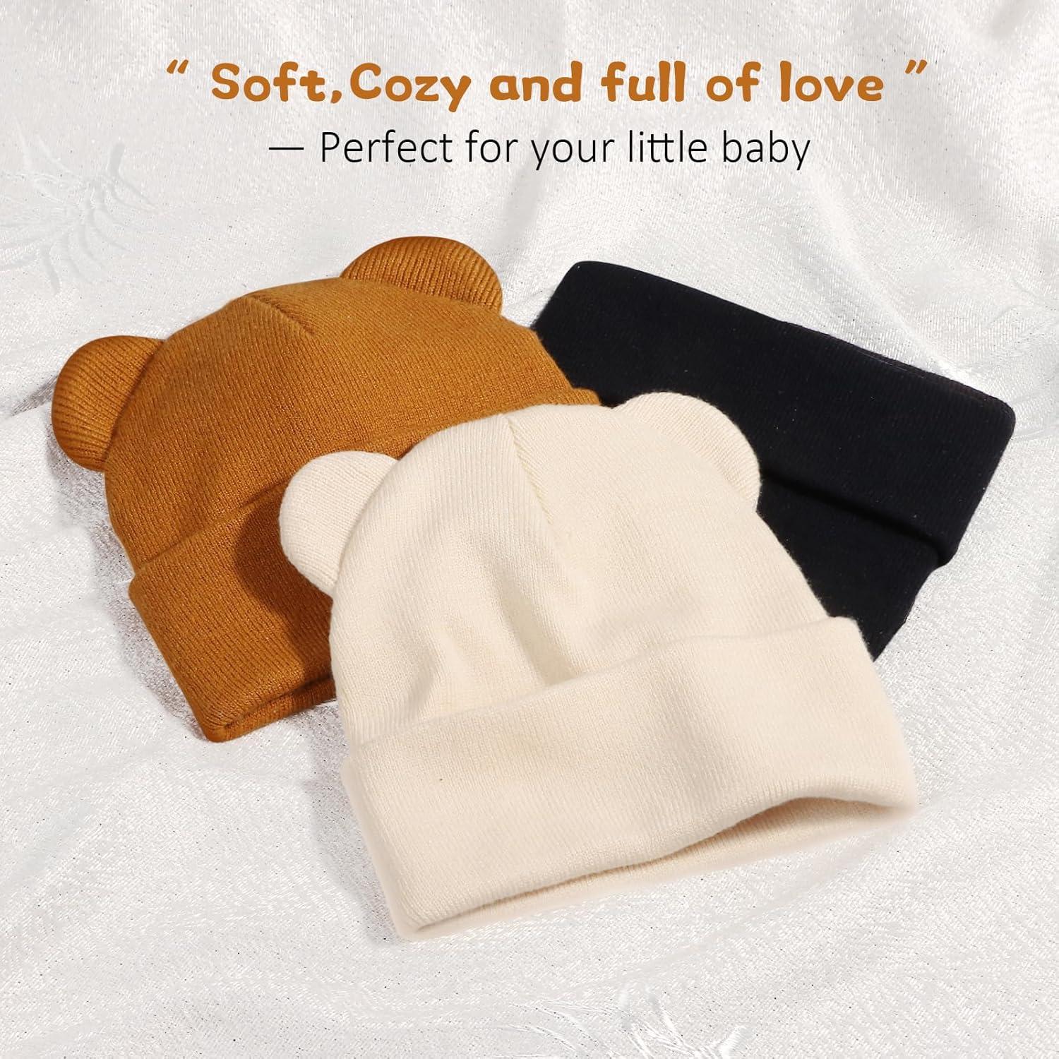 Gorro de Invierno para Bebé Unisex - Suave con Orejas de Oso