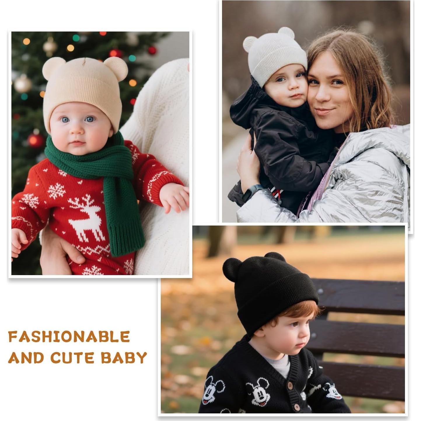 Gorro de Invierno para Bebé Unisex - Suave con Orejas de Oso