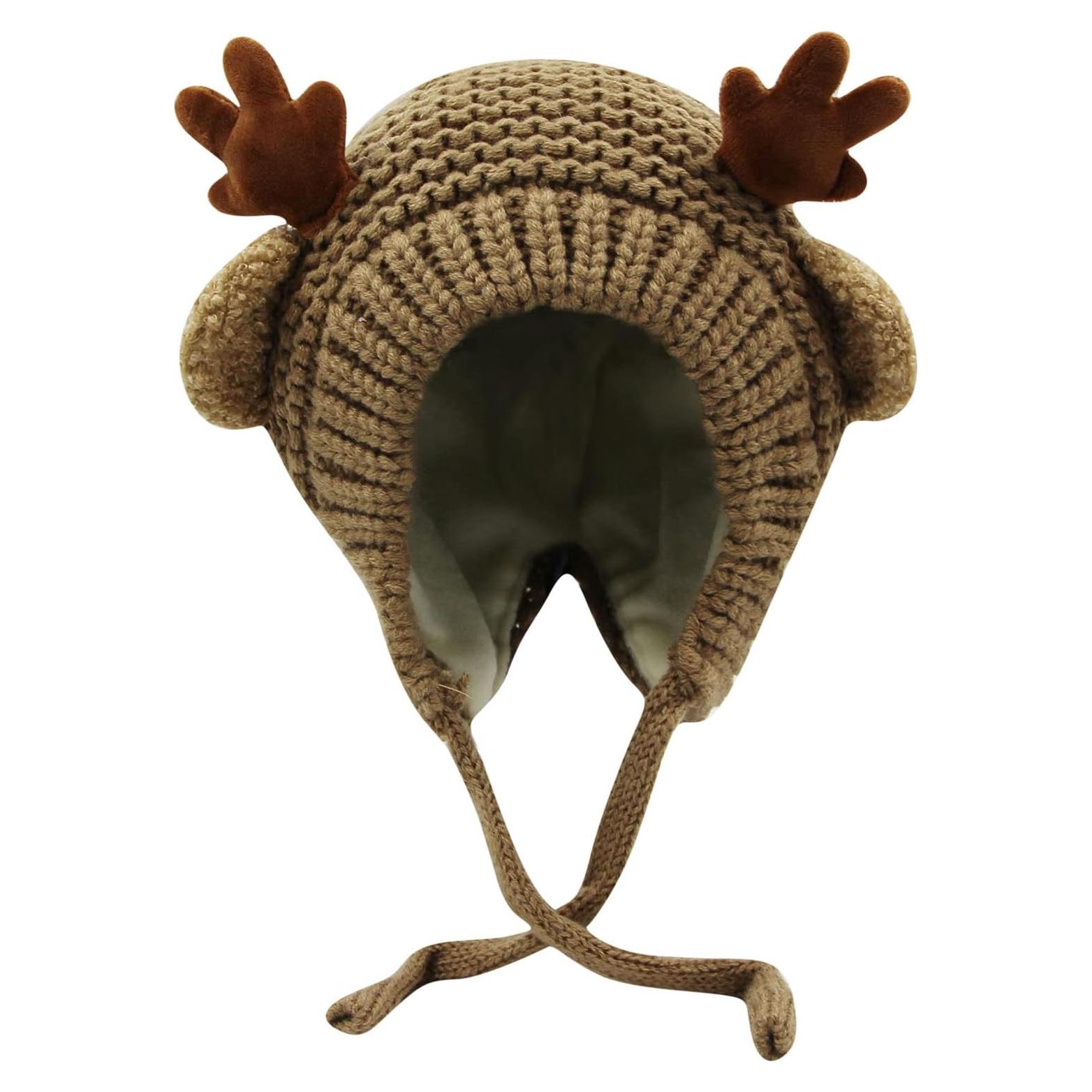 Gorra de Bebé AIBEARTY Ciervo con Orejeras Invierno 0-2 Años