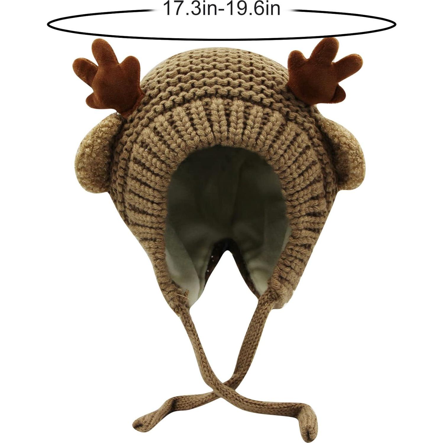 Gorra de Bebé AIBEARTY Ciervo con Orejeras Invierno 0-2 Años