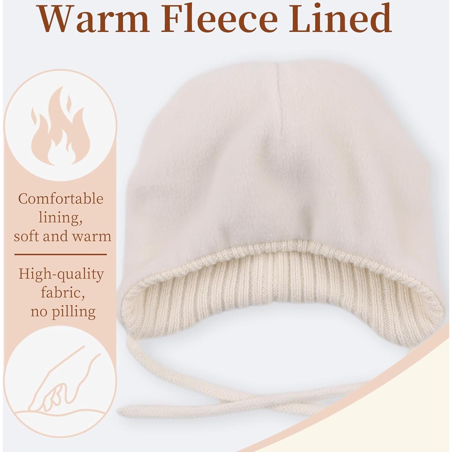 Gorro de Invierno para Niñas Bebés - Franela - 0 a 8 Años