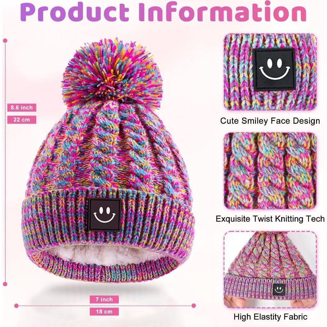Gorro Beanie para Bebé Hispeka 3 Paquetes con Pompones