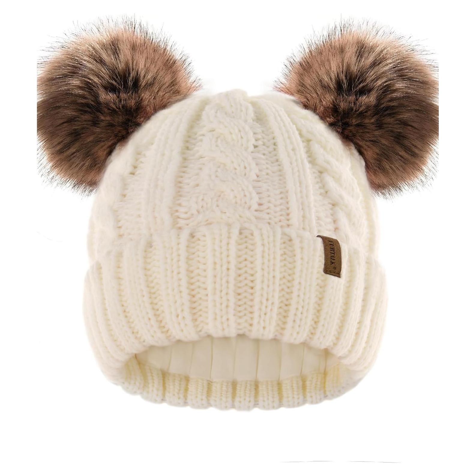 Gorro de Invierno FURTALK para Bebés 6-24 Meses Beige
