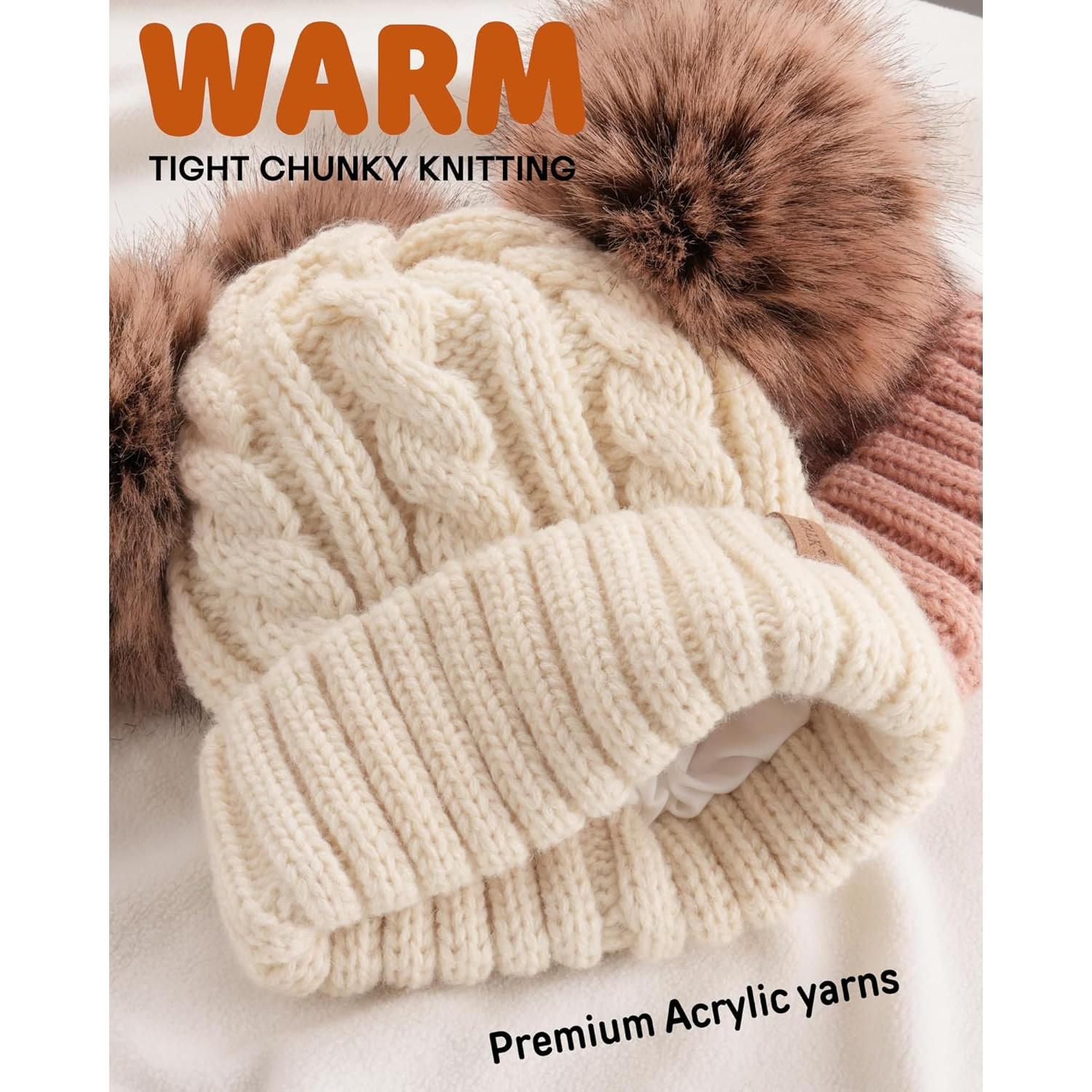 Gorro de Invierno FURTALK para Bebés 6-24 Meses Beige