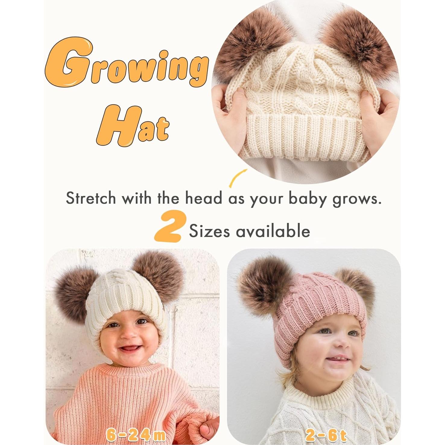 Gorro de Invierno FURTALK para Bebés 6-24 Meses Beige