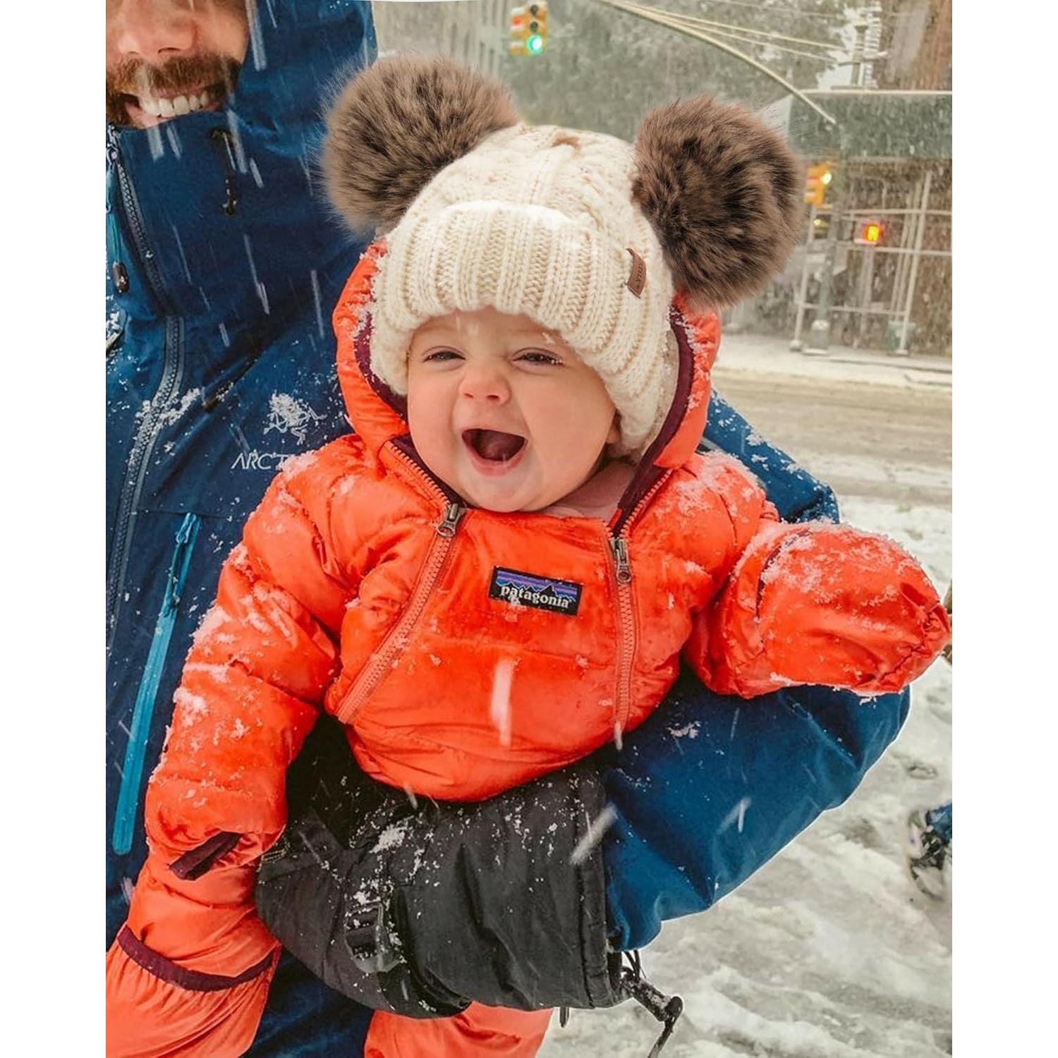 Gorro de Invierno FURTALK para Bebés 6-24 Meses Beige