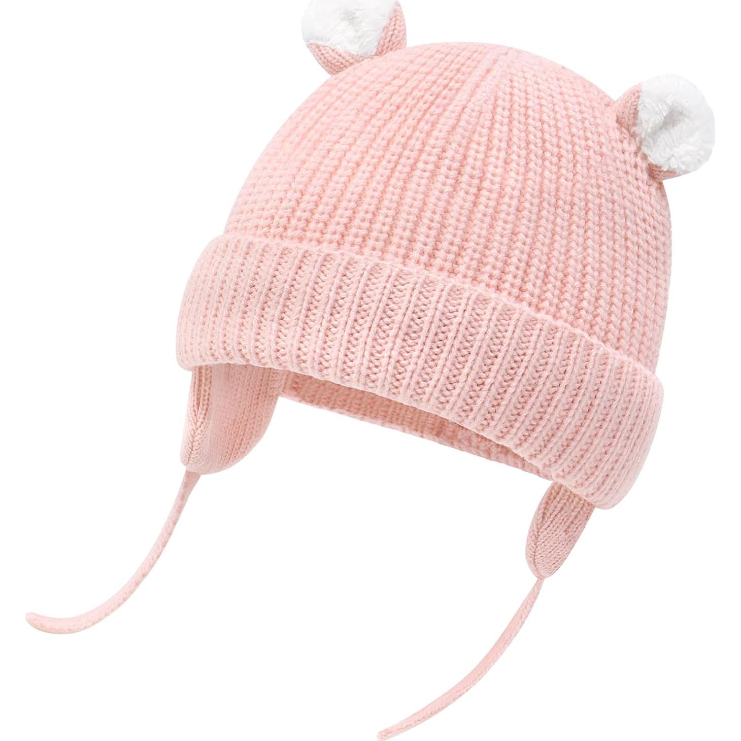 Gorro de Invierno Duoyeree para Bebé con Orejeras - Rosa y Púrpura