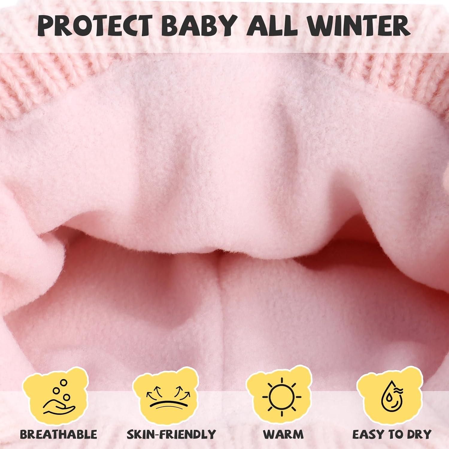 Gorro de Invierno Duoyeree para Bebé con Orejeras - Rosa y Púrpura