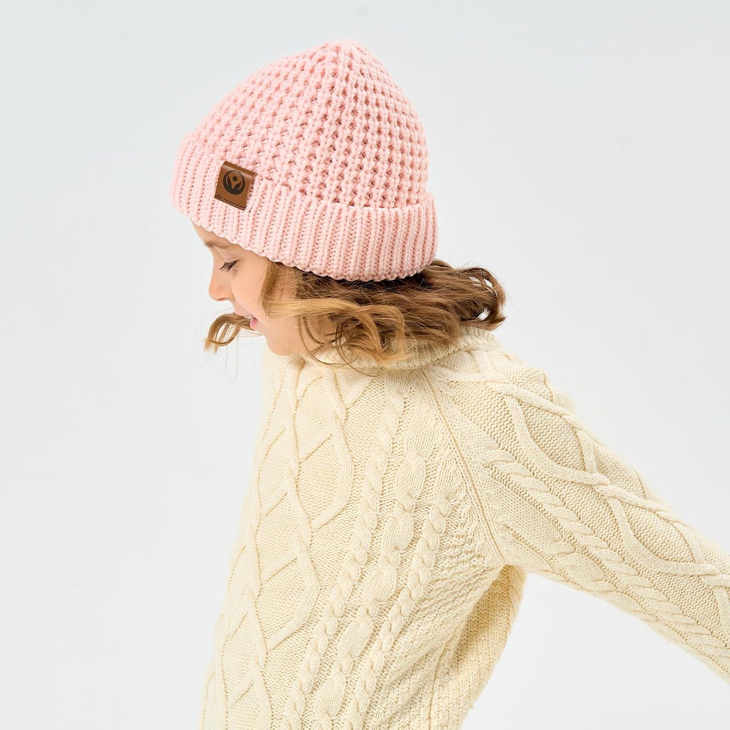 Gorro de Invierno para Bebé Niña Rosa Algodón 6-24 meses