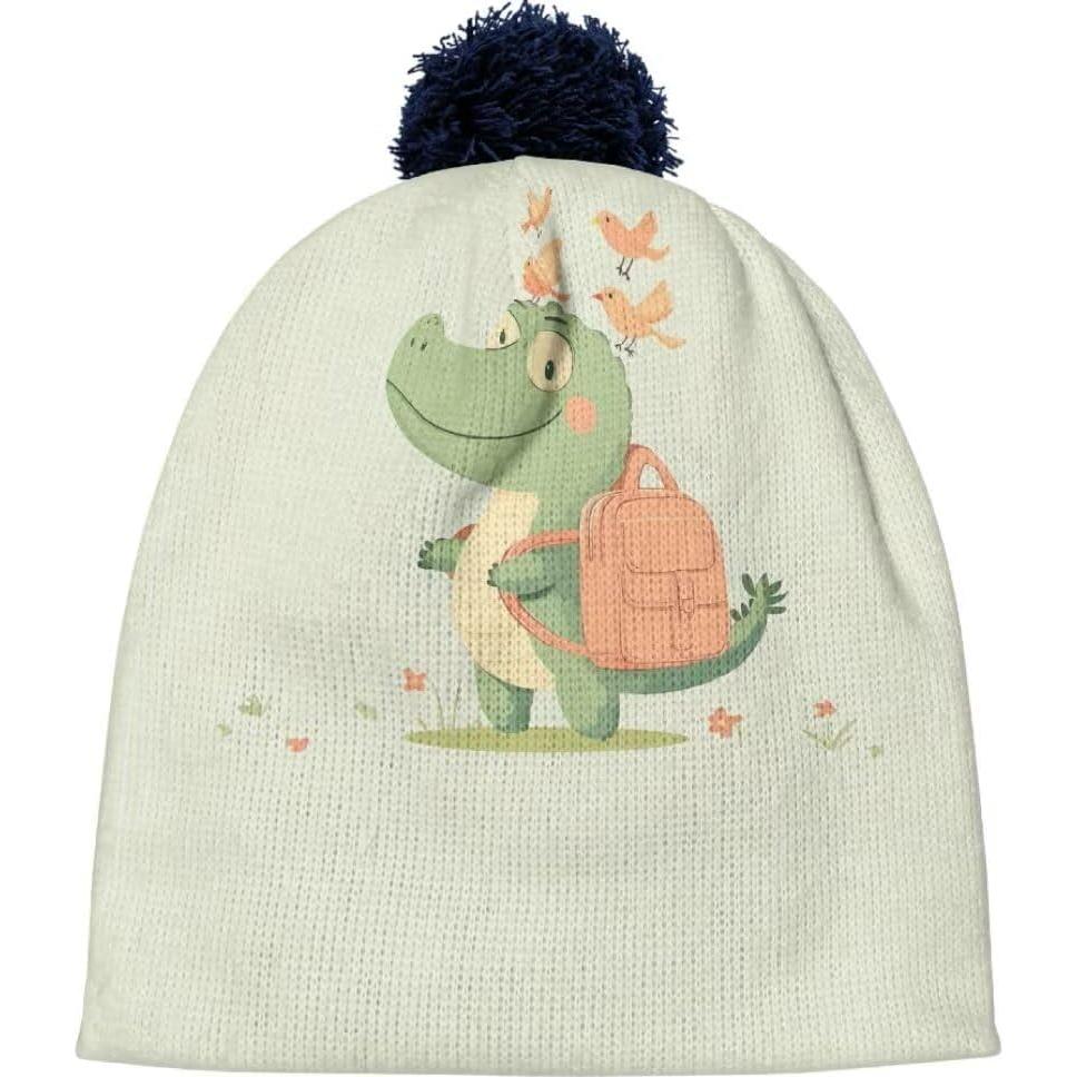 Gorro de Lana para Niños FUIALDOLG Azul con Pompon Talla Única