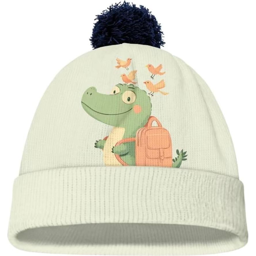 Gorro de Lana para Niños FUIALDOLG Azul con Pompon Talla Única