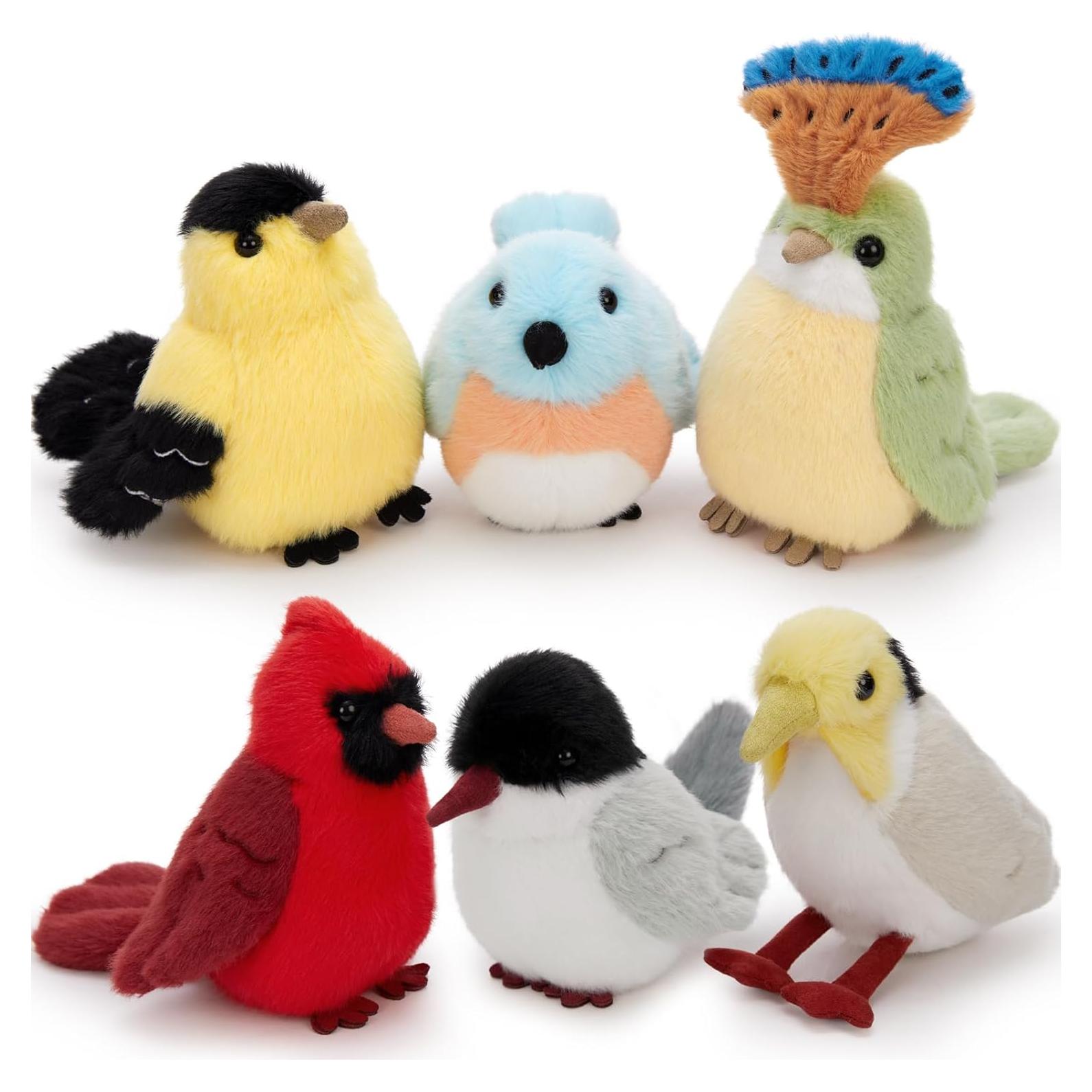 Conjunto de 6 Animales de Peluche Muiteiur Aves 15 cm