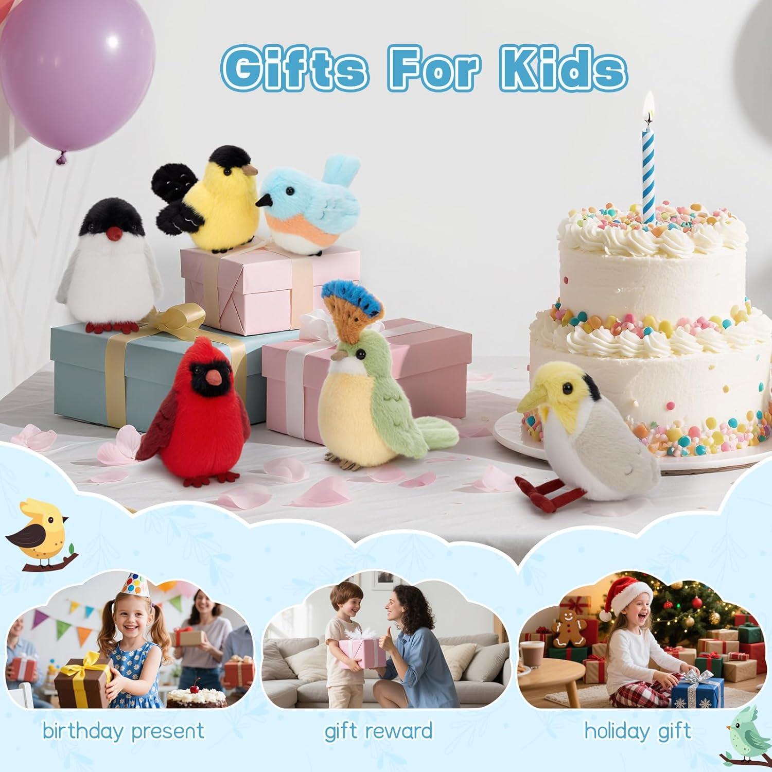 Conjunto de 6 Animales de Peluche Muiteiur Aves 15 cm