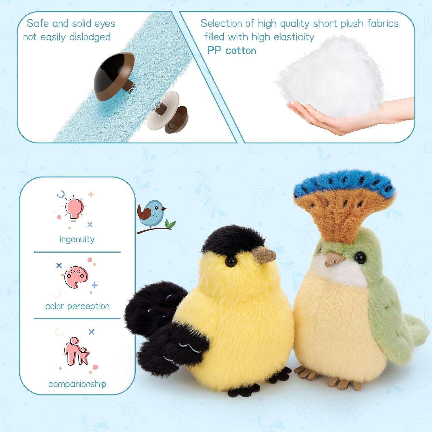 Conjunto de 6 Animales de Peluche Muiteiur Aves 15 cm