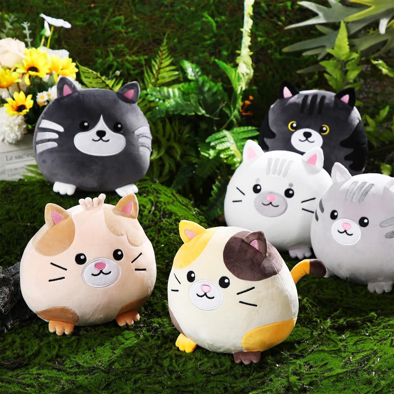 Lenwen 6 Pcs Juguetes de Peluche Gato 20 cm Suave para Niños