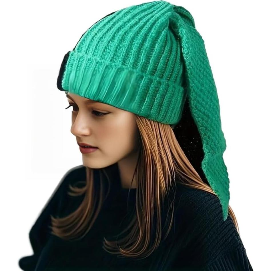 Gorro de invierno YEKEYI con orejas de conejo negro púrpura