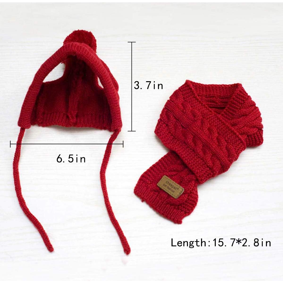 Conjunto de bufanda y gorro de lana para perros Goclothod