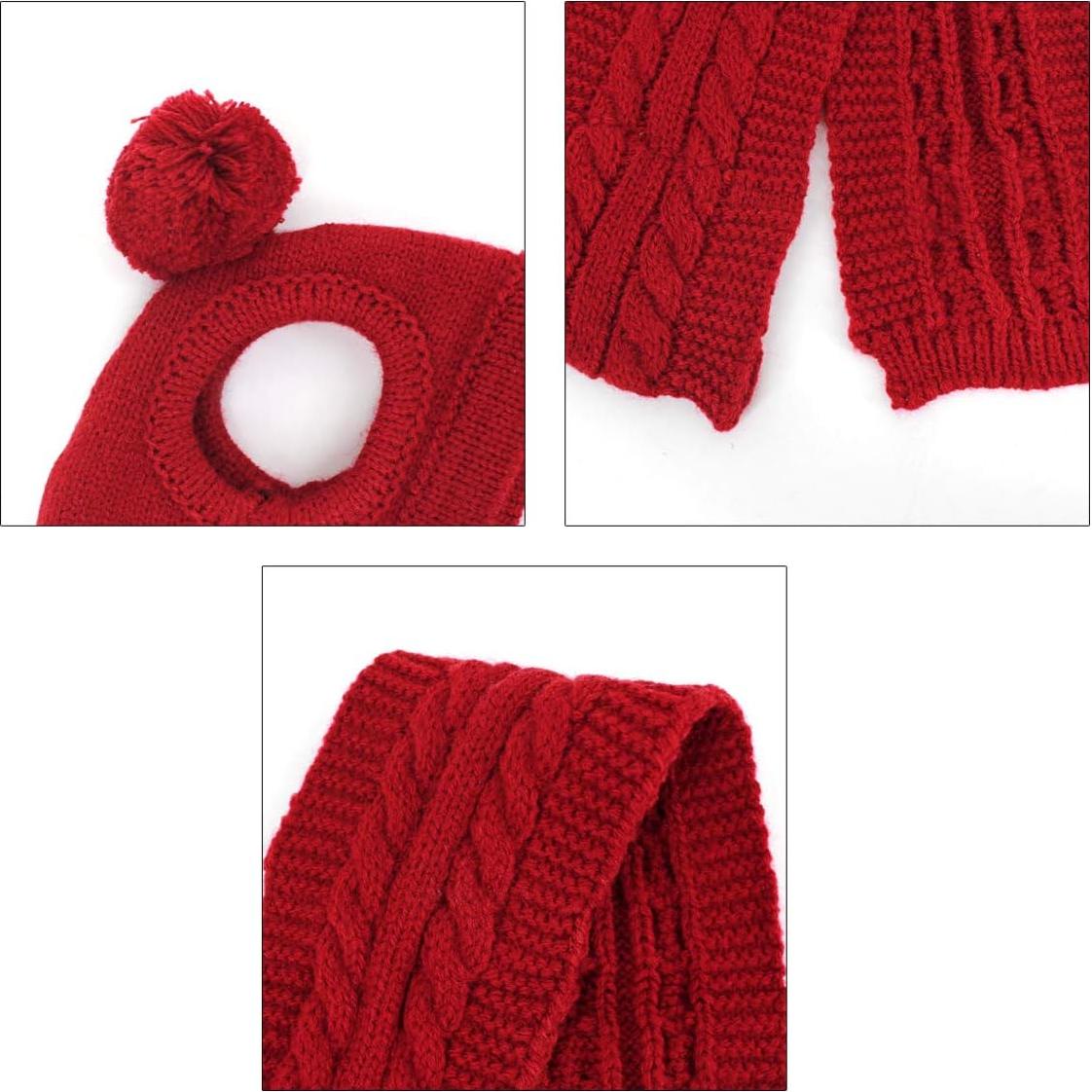 Conjunto de bufanda y gorro de lana para perros Goclothod