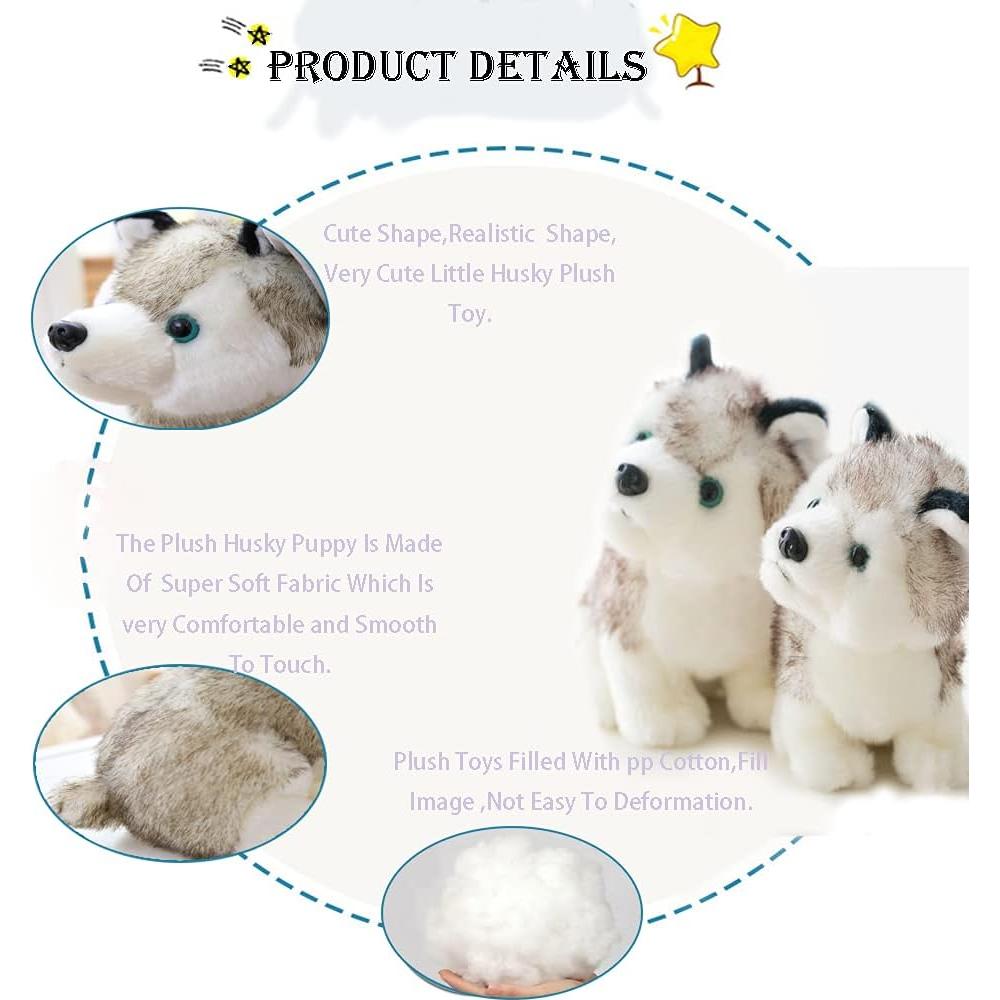 Perro Husky de Peluche CHELEI2019 25cm Relleno Algodón PP