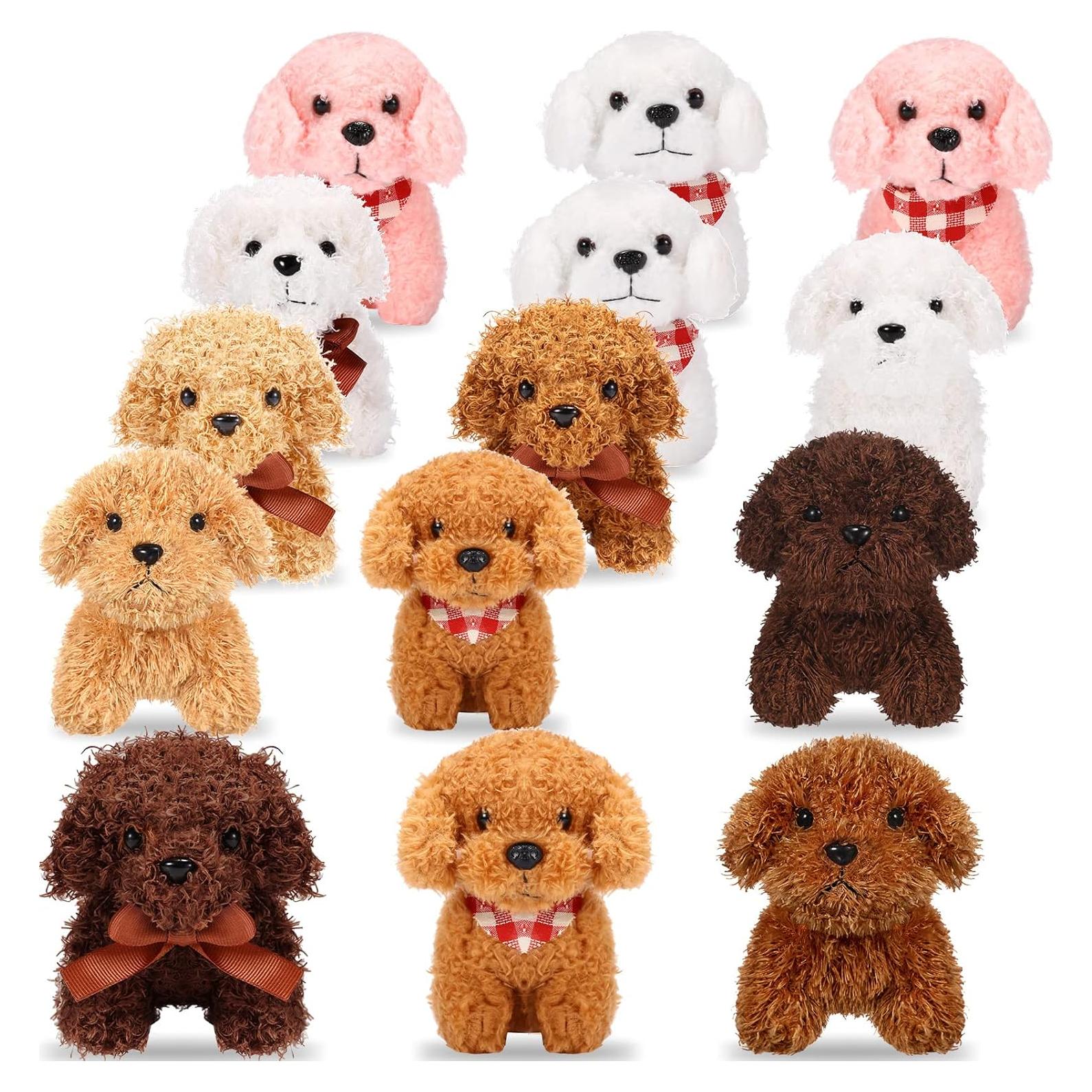 Lote de 14 Perros de Peluche Zomiboo 12 cm Suaves y Adorables