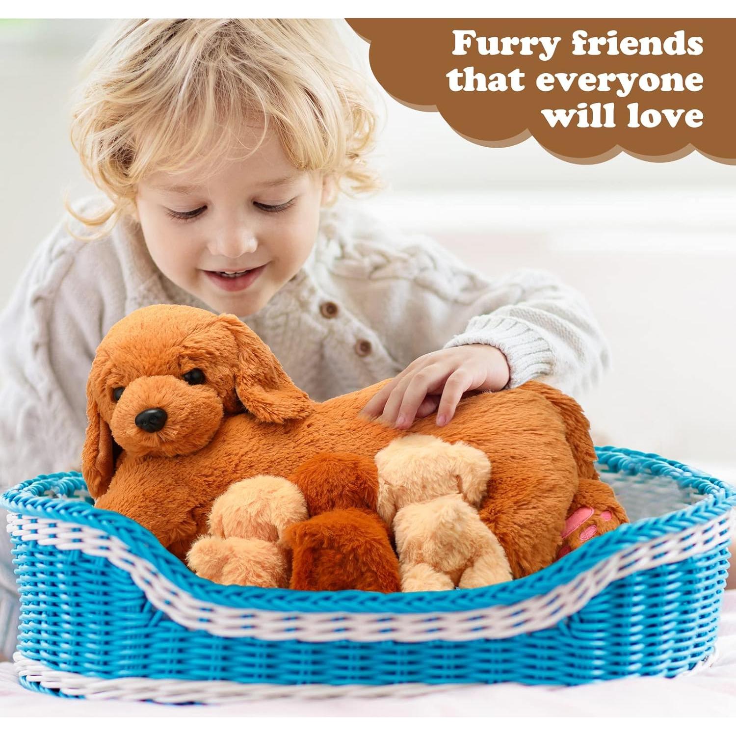 Conjunto de Peluches Golden Retriever HyDren 5 Piezas 40 cm