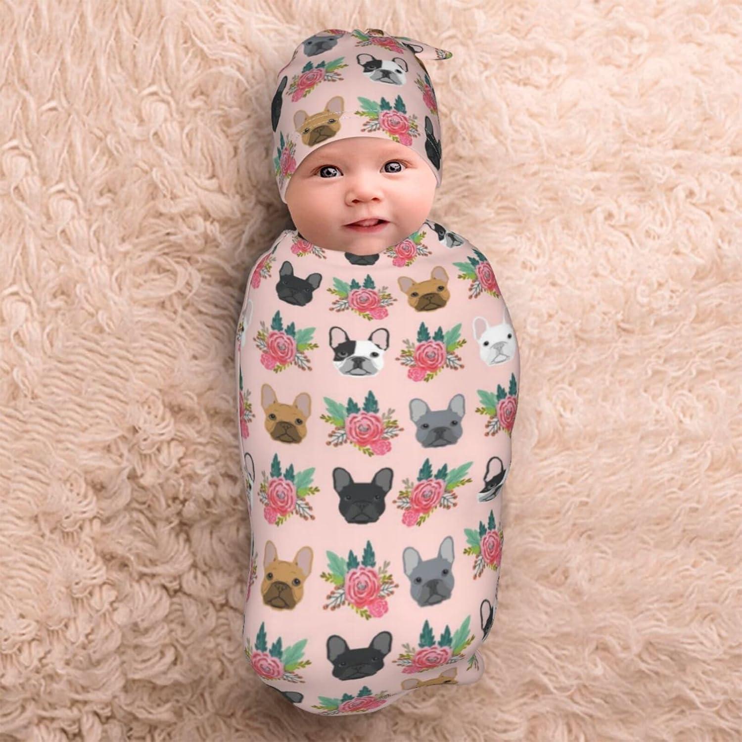 Manta de Envolver para Bebé Lcokin Bulldog Francés 52.8x29 cm