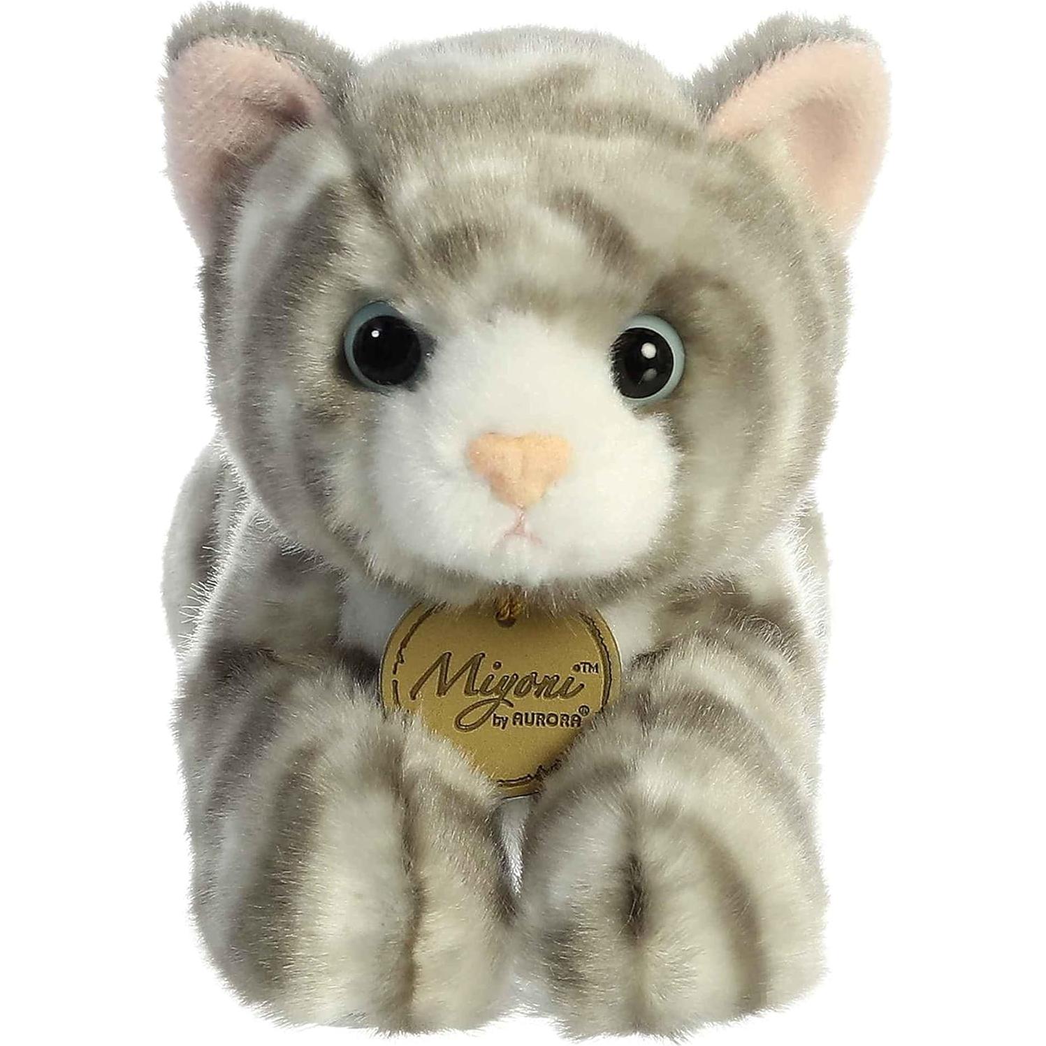 Gato Tabby Gris de Peluche Miyoni Aurora 20 cm