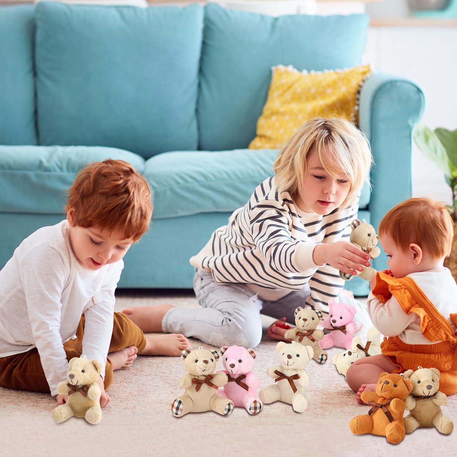 Mini Osos de Peluche HyDren 24 Pcs 10 cm Suaves y Coloridos