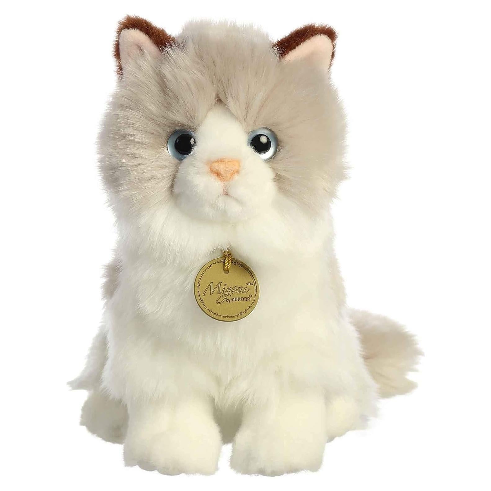 Peluche Gato Ragdoll Miyoni Aurora 23 cm Realista Blanco