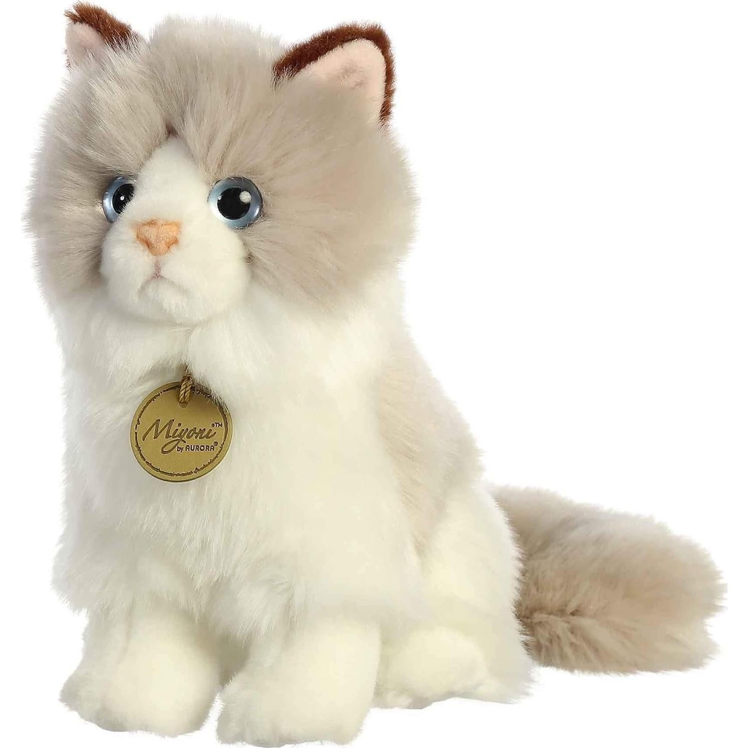 Peluche Gato Ragdoll Miyoni Aurora 23 cm Realista Blanco