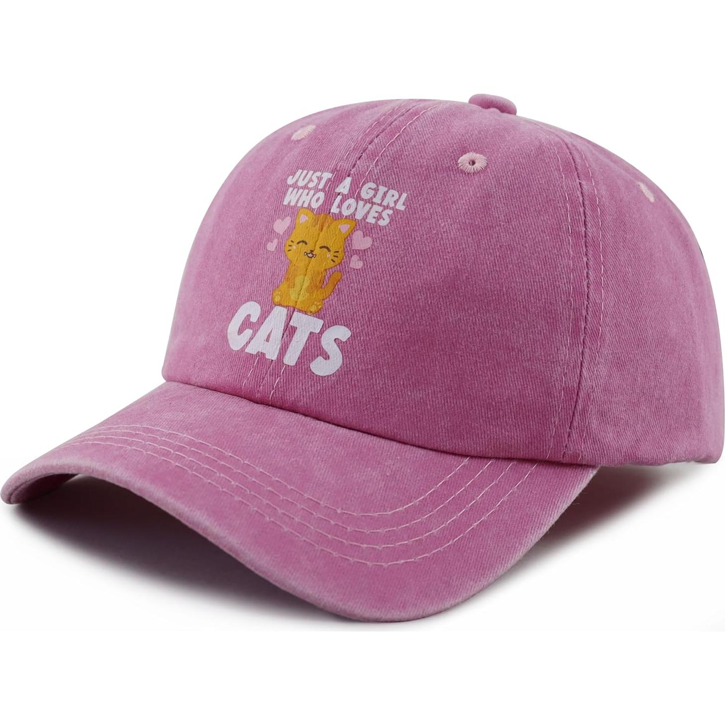 Gorra de béisbol para niñas con diseño de gatos - Talla única