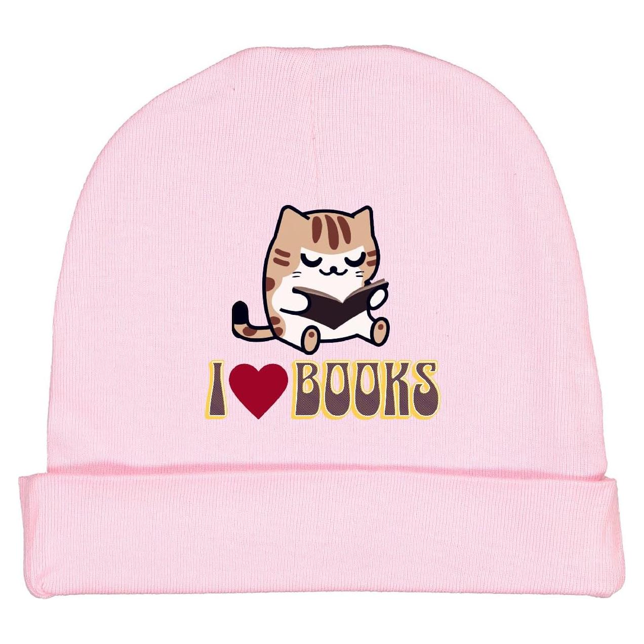 Gorra de Bebé Inktastic Gato Leyendo Libros Rosa Grande