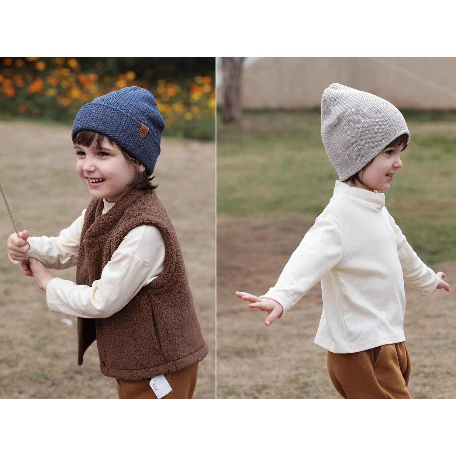Gorro de Invierno para Bebé Gato de Luna 2PCS Suave 0-2 Años