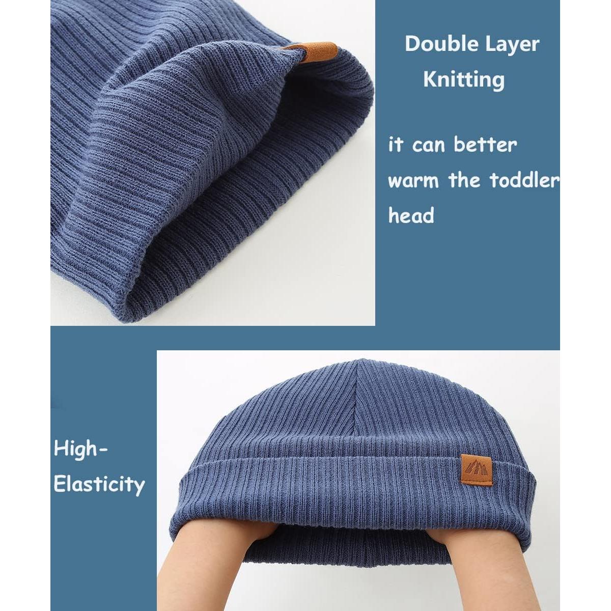 Gorro de Invierno para Bebé Gato de Luna 2PCS Suave 0-2 Años