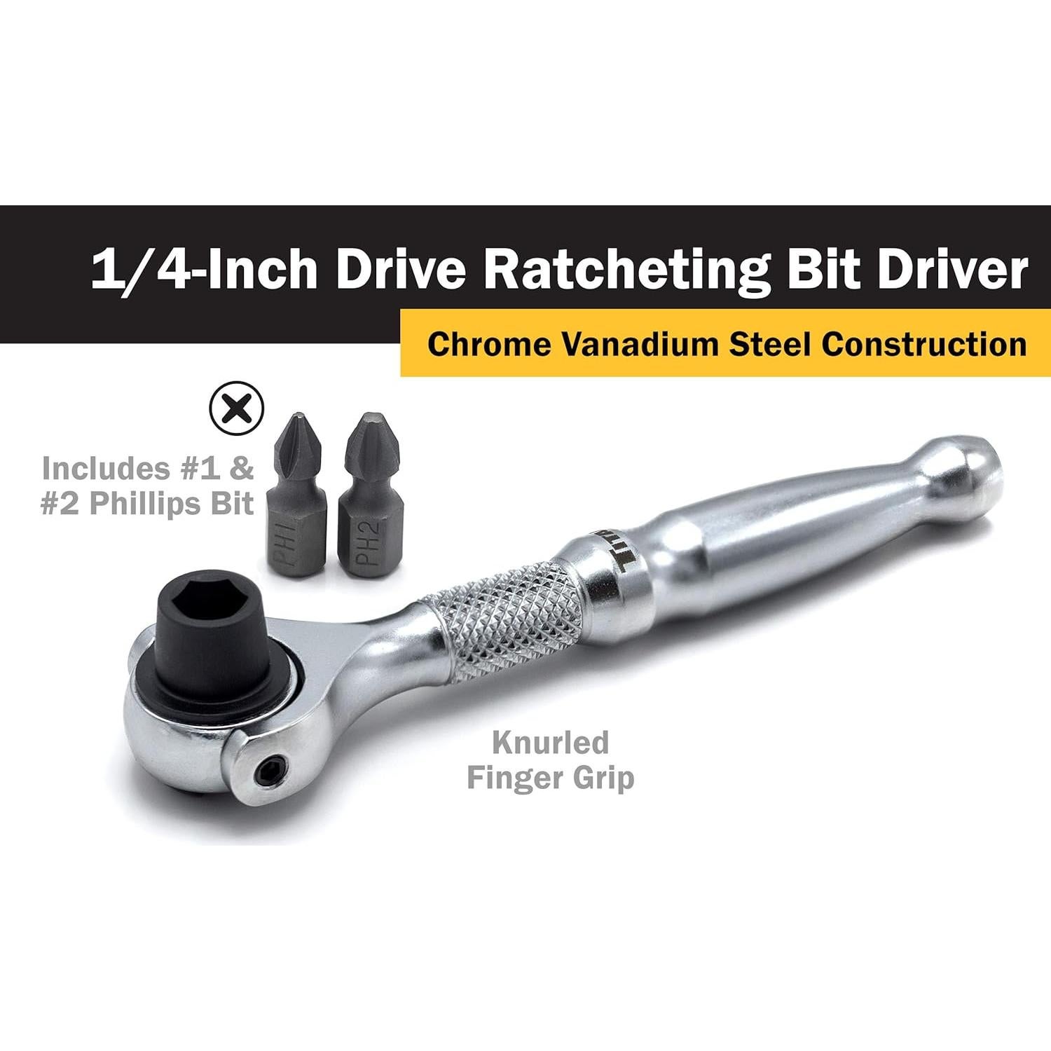 Controlador de Bits Titan 11318 1/4" 90 Dientes Plata