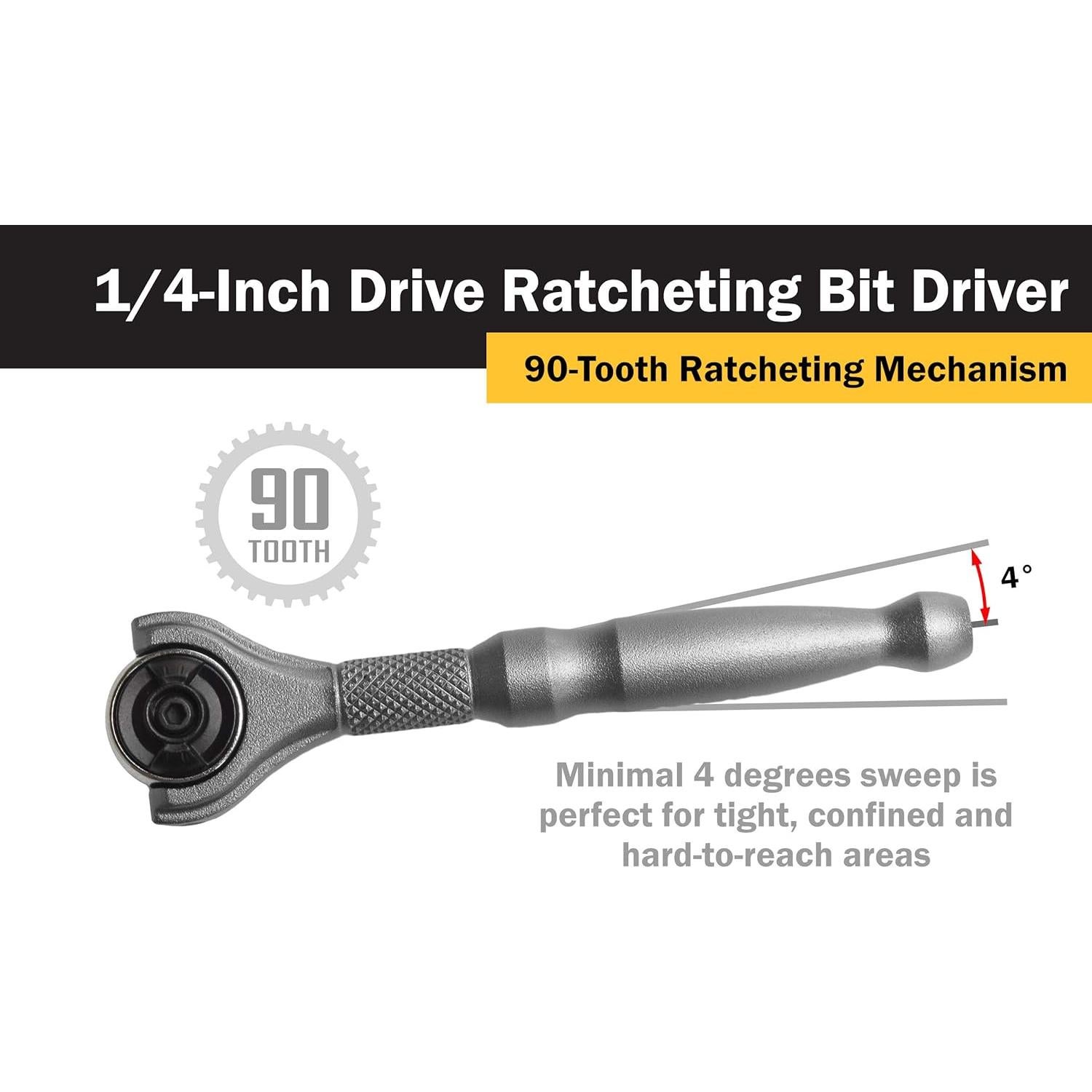 Controlador de Bits Titan 11318 1/4" 90 Dientes Plata