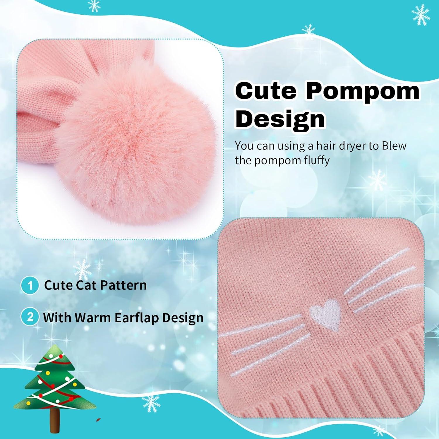 Gorro de Invierno para Niños ACTLATI con Orejeras y Pompon