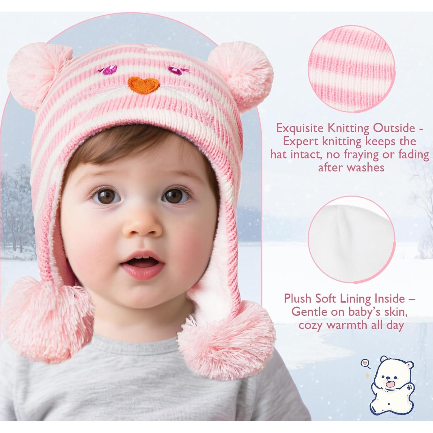 Gorro de invierno para bebé Century Star forrado polar 0-12 meses