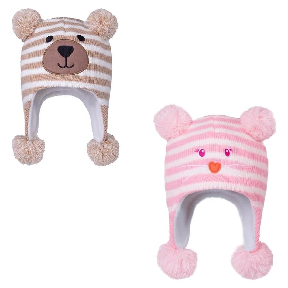Gorra de Invierno LANGZHEN para Niños 1-2 años con Forro Polar