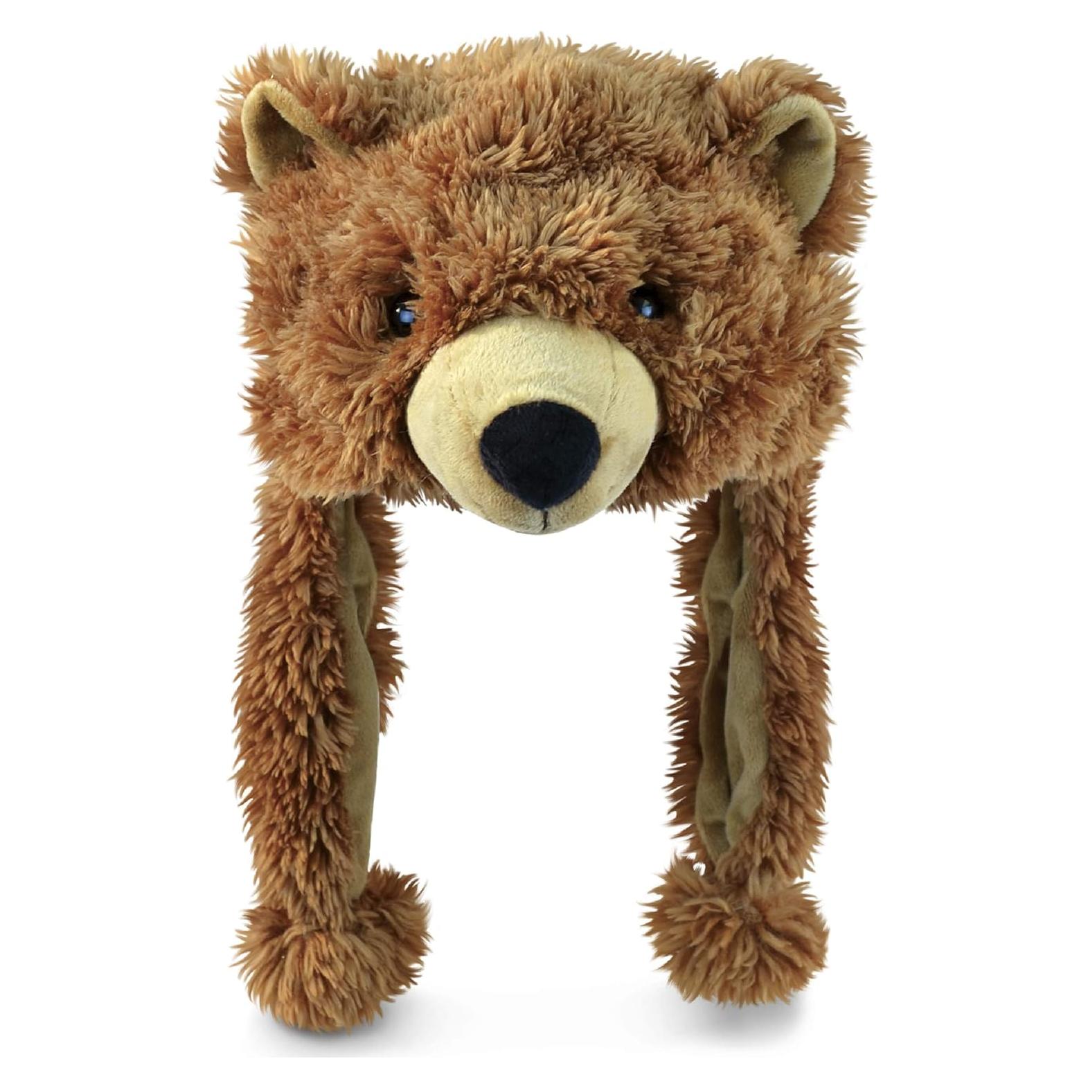 Gorro de Oso Grizzly Marrón DolliBu con Solapas para Orejas