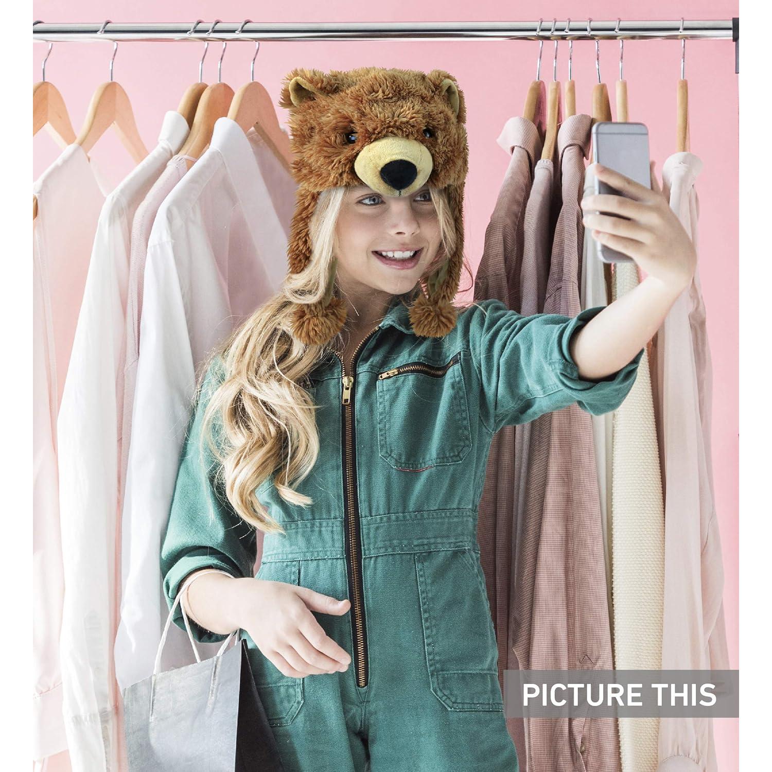 Gorro de Oso Grizzly Marrón DolliBu con Solapas para Orejas