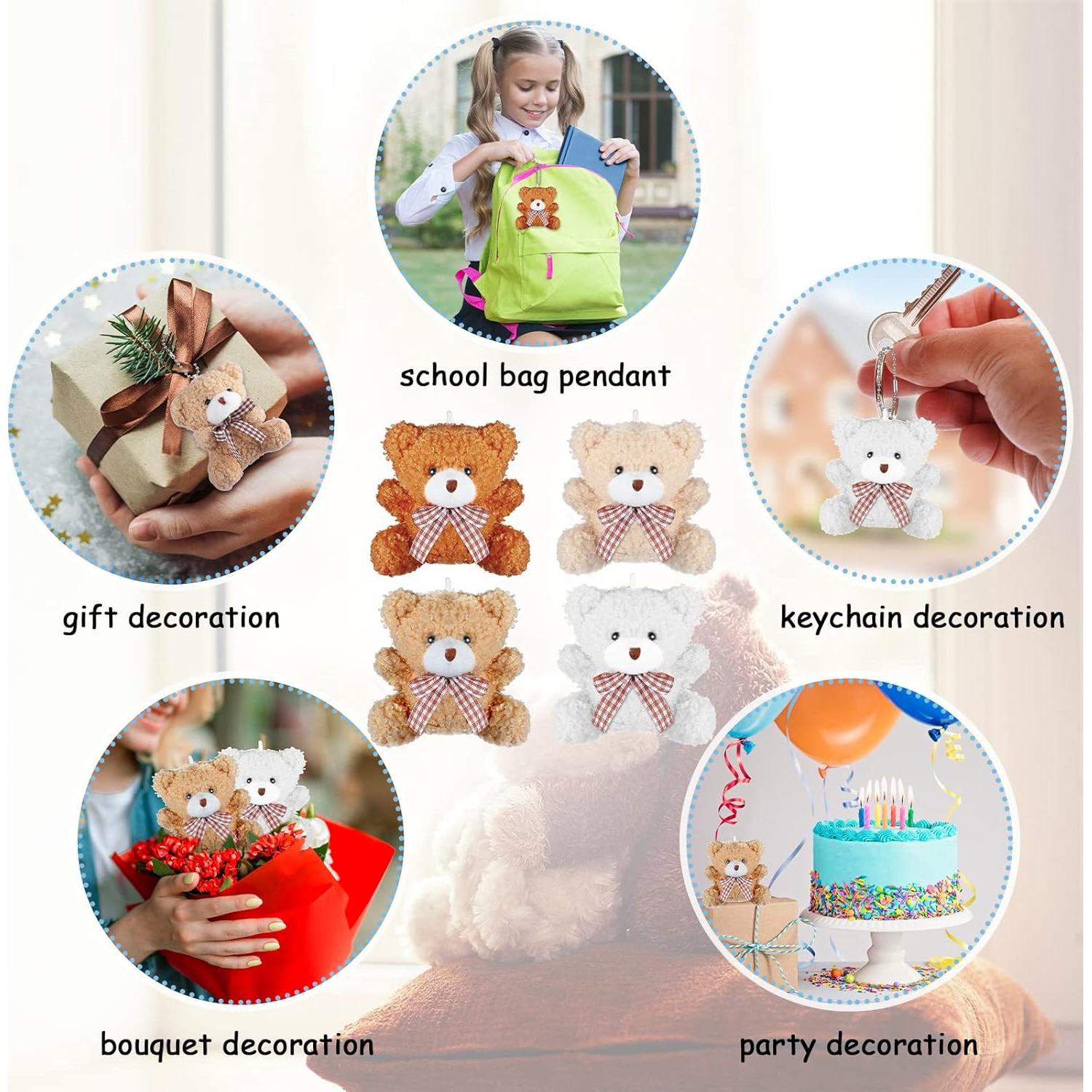 12 Mini Ositos de Peluche Zomiboo 10 cm para Decoración y Regalos