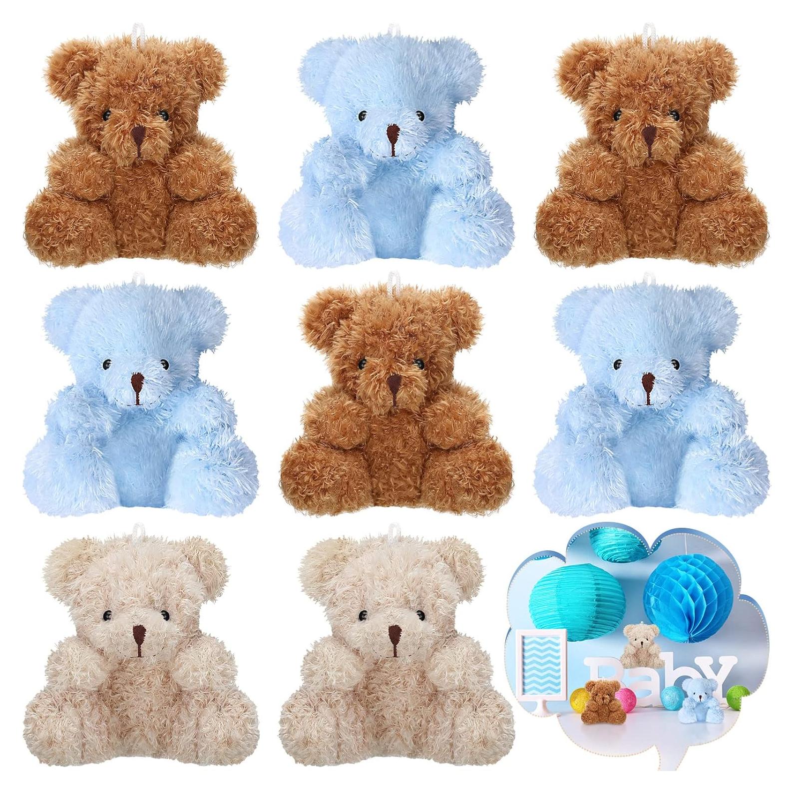 Lote 8 Ositos de Peluche Threan 10 cm Suaves y Coloridos