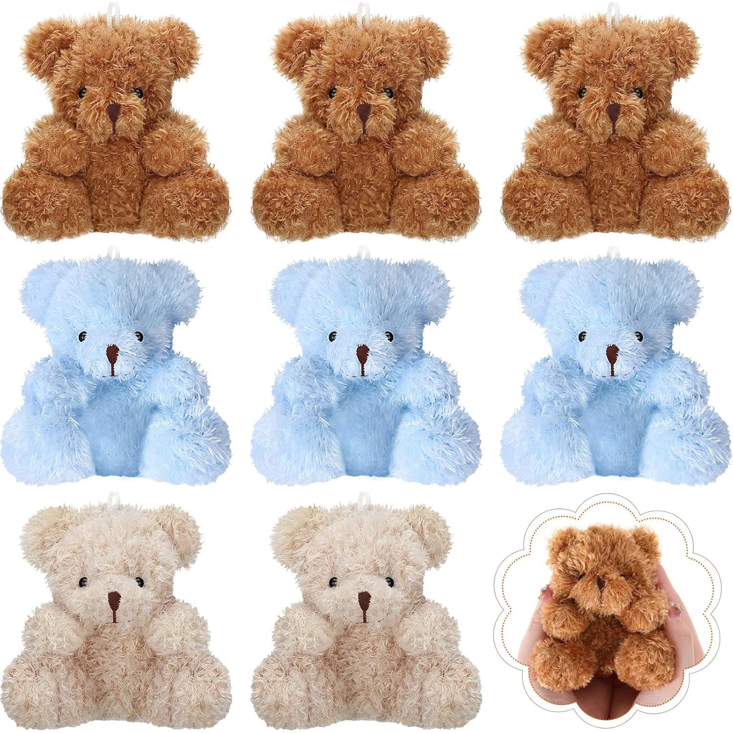 Lote 8 Ositos de Peluche Threan 10 cm Suaves y Coloridos