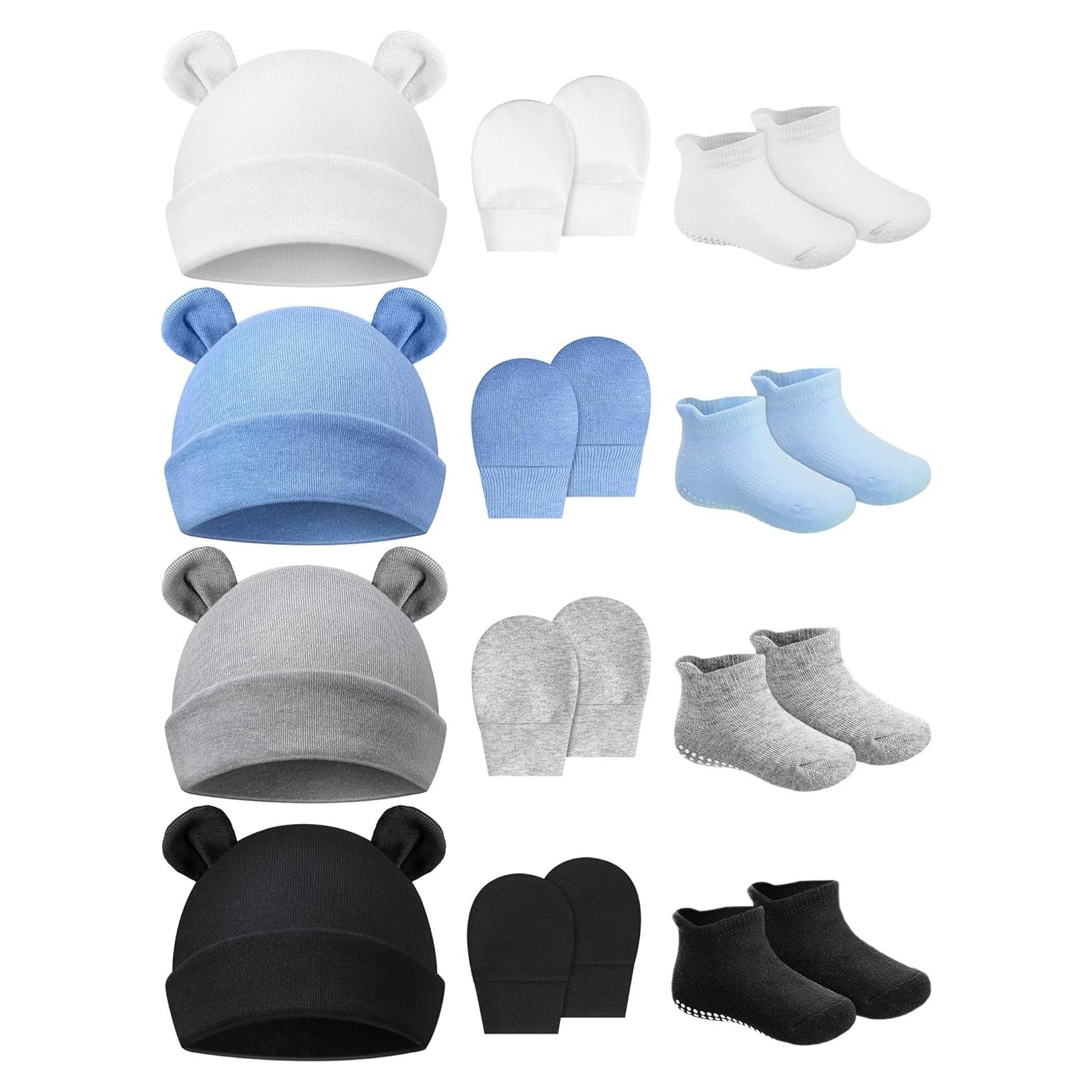 Conjunto de Sombrero, Manoplas y Calcetines Geyoga Bebé 0-6 Meses